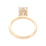 Radiant Cut Moissanite Hidden Halo Pave Yellow Gold Band