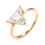 Triangle Cut Moissanite Yellow Gold Solitaire Ring