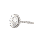 Oval Moissanite Halo Pavé White Gold Ring