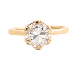 OMC Moissanite Tulip Setting Yellow Gold Solitaire Ring