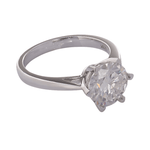 Round Brilliant Cut Moissanite Hearth White Gold Solitaire Ring