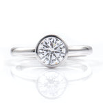 Round Brilliant Bezel Solitaire Platinum Ring