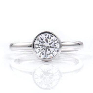 Round Brilliant Bezel Solitaire Platinum Ring