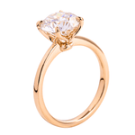 Round  Brilliant Tulip Solitaire Yellow Gold Ring