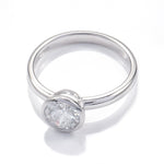 Round Brilliant Bezel Solitaire Platinum Ring