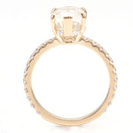 Oval Cut Moissanite Hidden Halo Pave Yellow Gold Ring