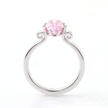 Oval Pink Sapphire White Gold Solitaire