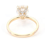 Oval Cut Hidden Halo Pavé Yellow Gold Ring