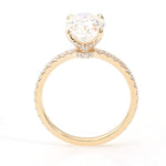 Oval Cut Hidden Halo Pavé Yellow Gold Ring