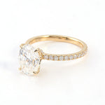 Oval Cut Hidden Halo Pavé Yellow Gold Ring